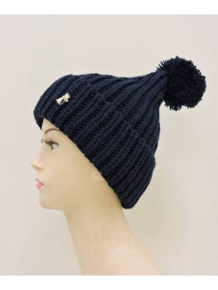 Женская шапка "Pompon" синяя