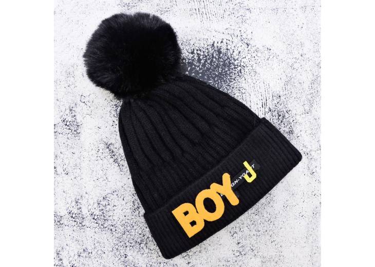 Детская шапка "BOY" черная