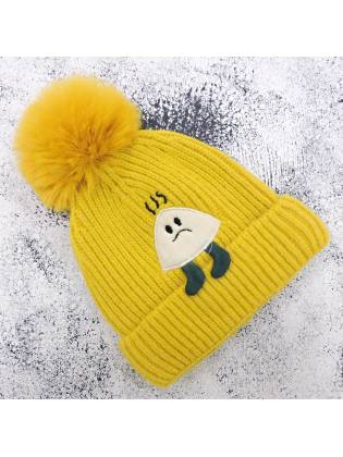 Детская шапка "SAD" желтая