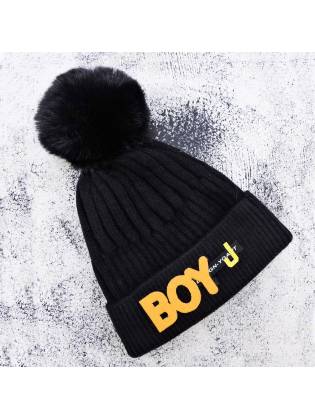Детская шапка "BOY" черная