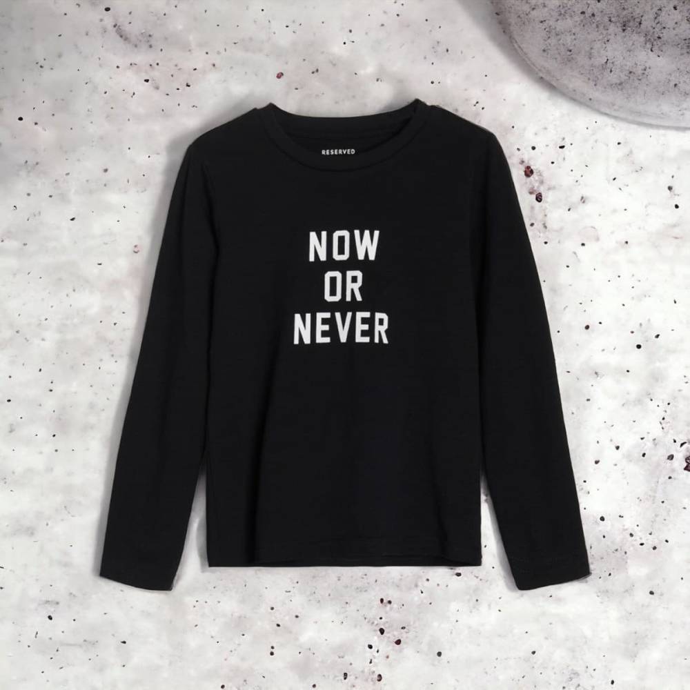 Чоловічий логнслив "Now or never" чорний