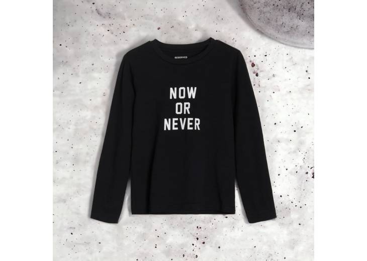 Мужской логнслив "Now or never" черный