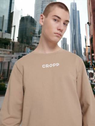 Мужской лонгслив "CRP" бежевый