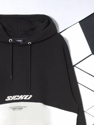 Мужская худи "Sicko" черный \ белый