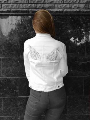 Джинсовая куртка "Angel". Белая.