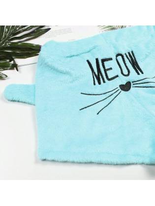 Махровая пижама с шортамы "Kitty" голубая