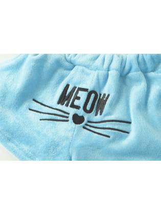 Махровая пижама с шортамы "Kitty" голубая