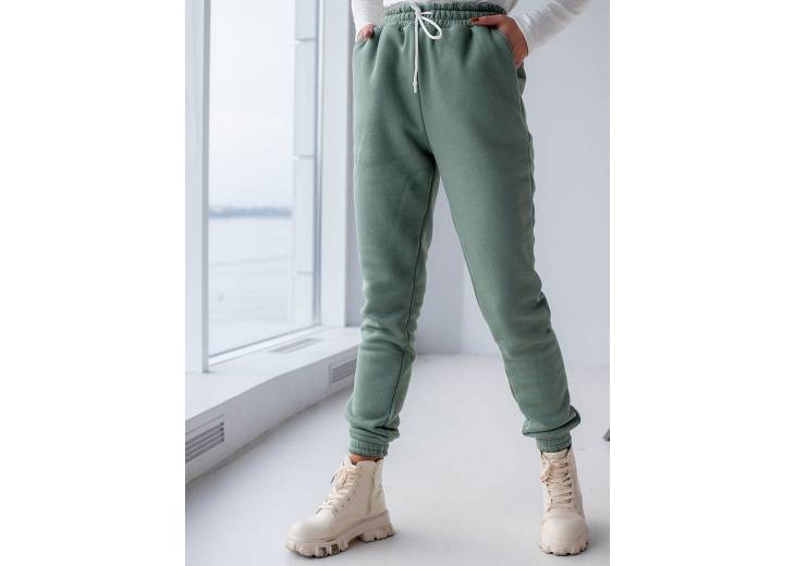 Теплые спортивные штаны "Classic" оливковые