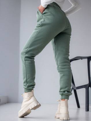 Теплые спортивные штаны "Classic" оливковые