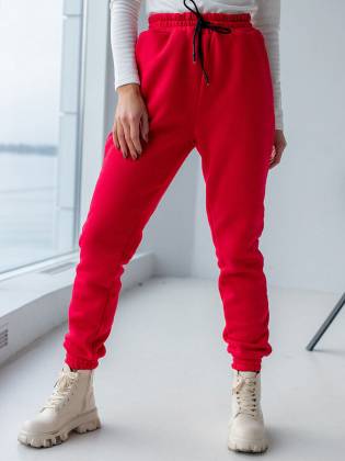 Теплые спортивные штаны "Classic" красные