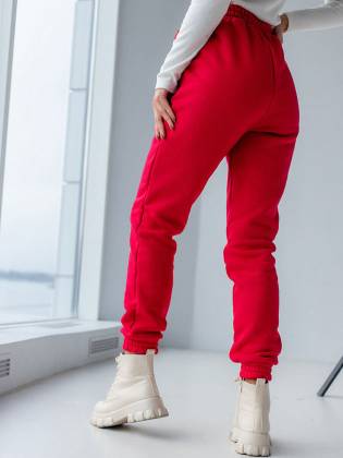 Теплые спортивные штаны "Classic" красные