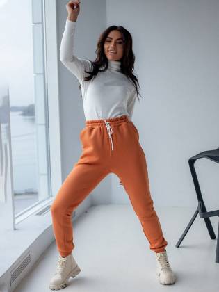 Теплые спортивные штаны "Classic" корица