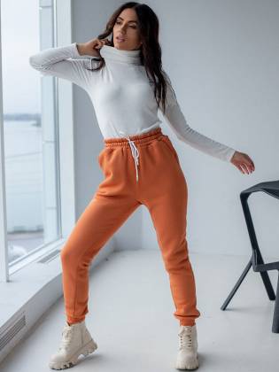 Теплые спортивные штаны "Classic" корица