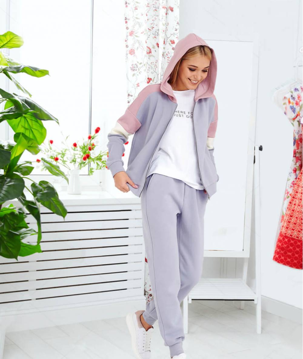Спортивний костюм "Pink" сіро-блакитний