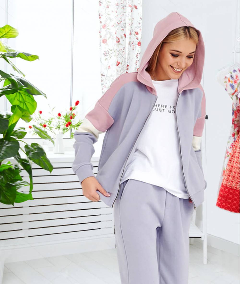 Спортивний костюм "Pink" сіро-блакитний