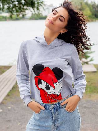 Женская худи "Mouse" серая