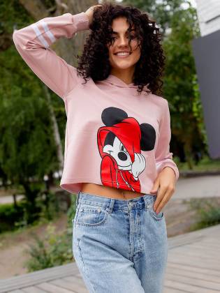 Женская худи "Mouse" пудра
