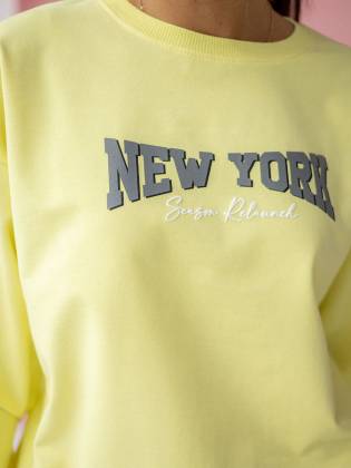 Женский свитшот "NY" лимонный