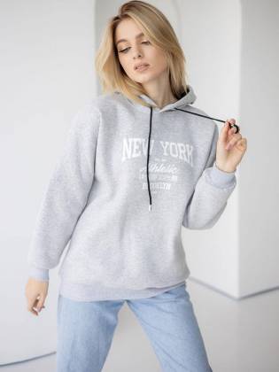 Женская худи "NY" серая