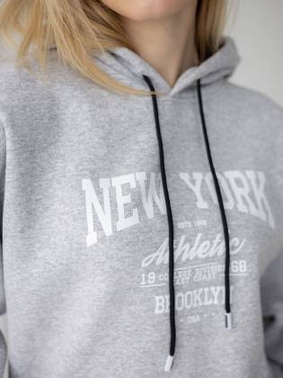 Женская худи "NY" серая