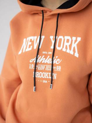 Женская худи "NY" оранжевая