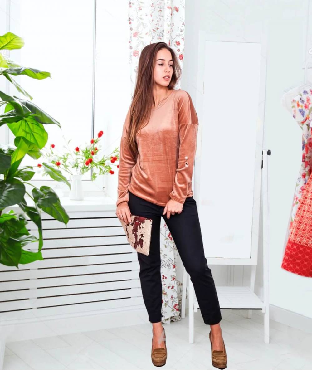 Велюрова кофточка "Light" бежева