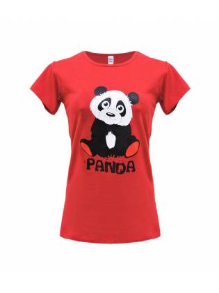 Женская футболка "Panda" красная
