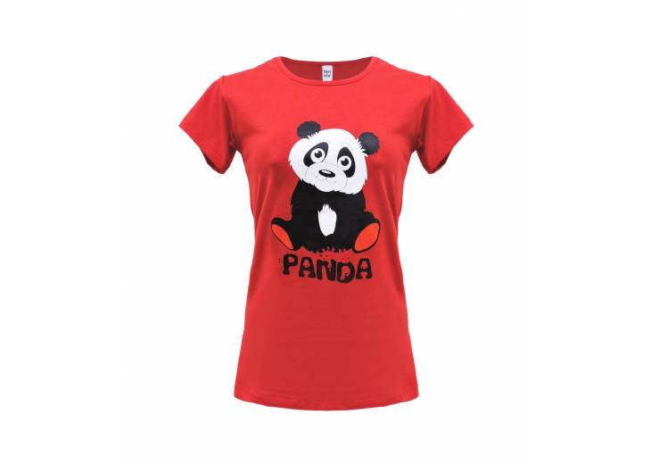 Женская футболка "Panda" красная