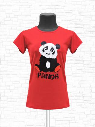 Женская футболка "Panda" красная