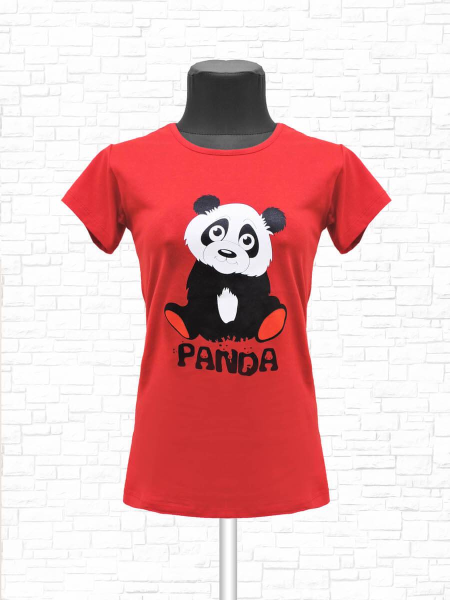 Жіноча футболка "Panda" червона