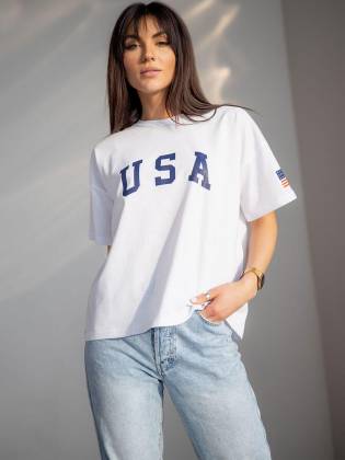Женская футболка "USA" белая