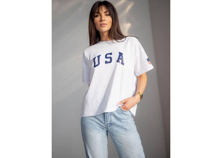 Женская футболка "USA" белая
