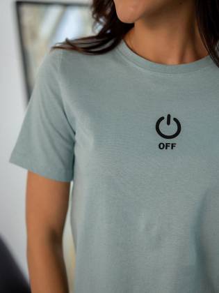 Женская футболка "OFF" оливковая