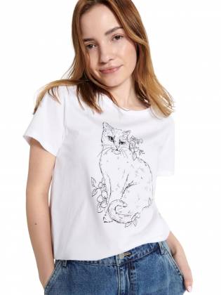 Женская футболка "Cats" белая