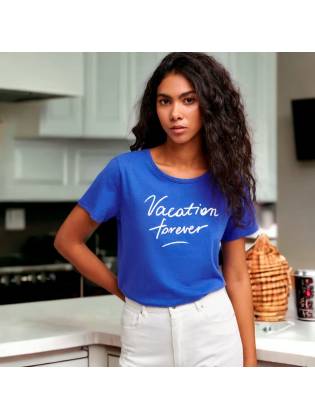 Женская футболка "Vacation" синяя