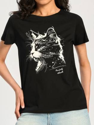 Женская футболка "Mow" черная