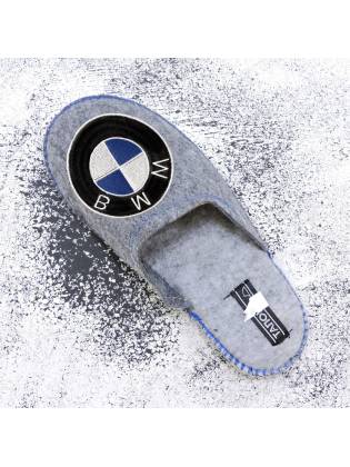 Войлочные тапочки "BMW" серые