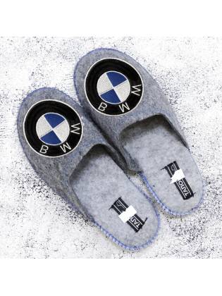 Войлочные тапочки "BMW" серые