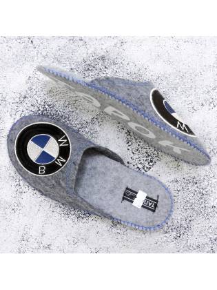Войлочные тапочки "BMW" серые