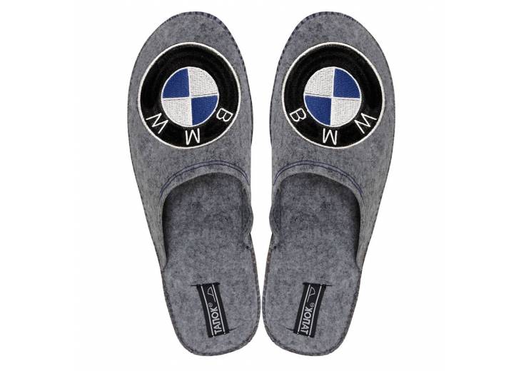 Войлочные тапочки "BMW" серые