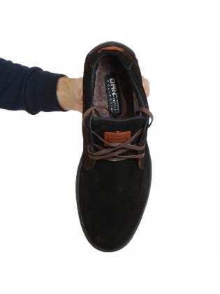 Зимние ботинки "Casual" черные с коричневым
