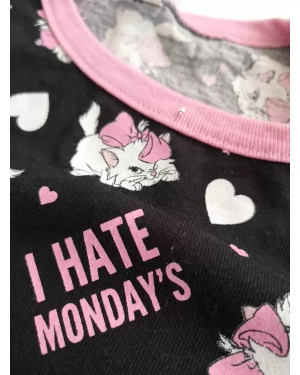 Нічна сорочка "I hate mondays" чорна 005