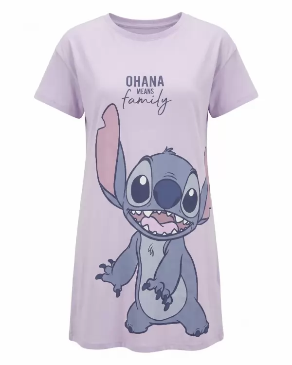 Нічна сорочка "Stitch"  бузкова 008