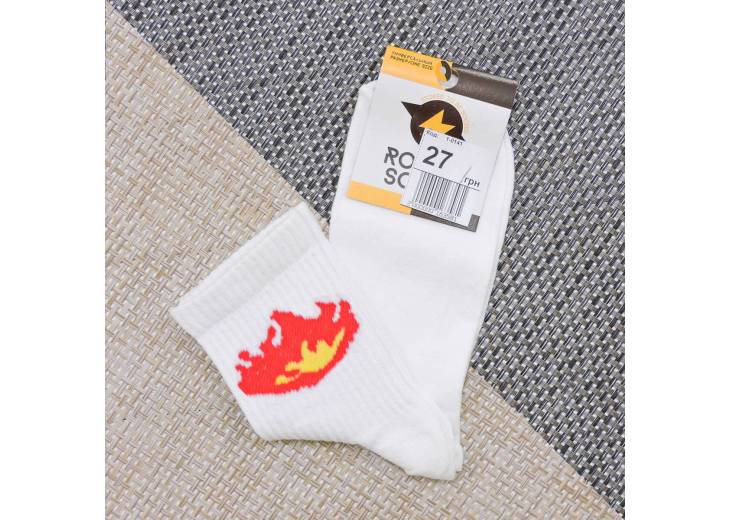 Демисезонные  носки "Fire" белые