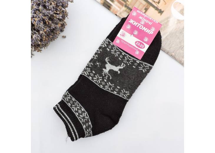 Женские короткие носки "Deer" черные