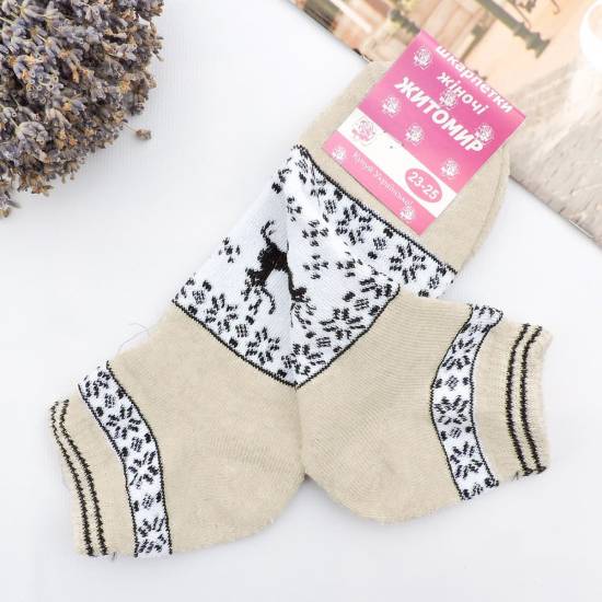 Женские короткие носки "Deer" бежевые Женские короткие носки "Deer" бежевые