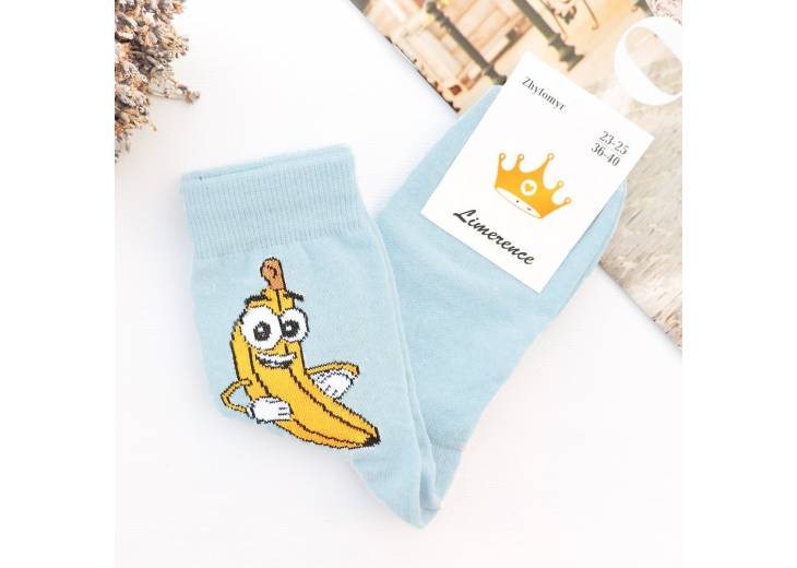 Женские носки "Bananas" голубые