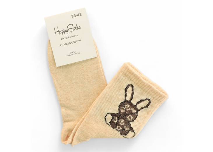 Женские носки "Bunny" бежевые