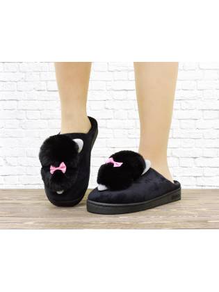 Домашние тапочки "Kitty" черные