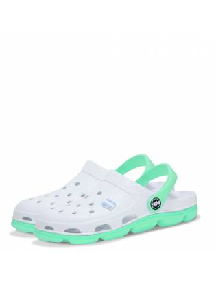 Женские кроксы "Summer" белые с мятным